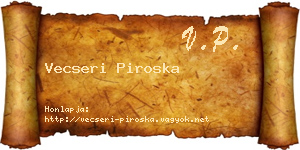 Vecseri Piroska névjegykártya