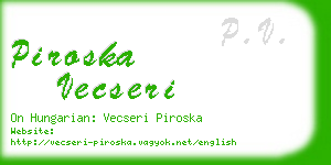 piroska vecseri business card
